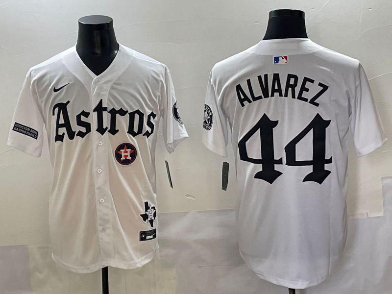 Men 2025 Houston Astros #44 Alvarez White Five generations Joint Name Nike MLB Jersey style 12